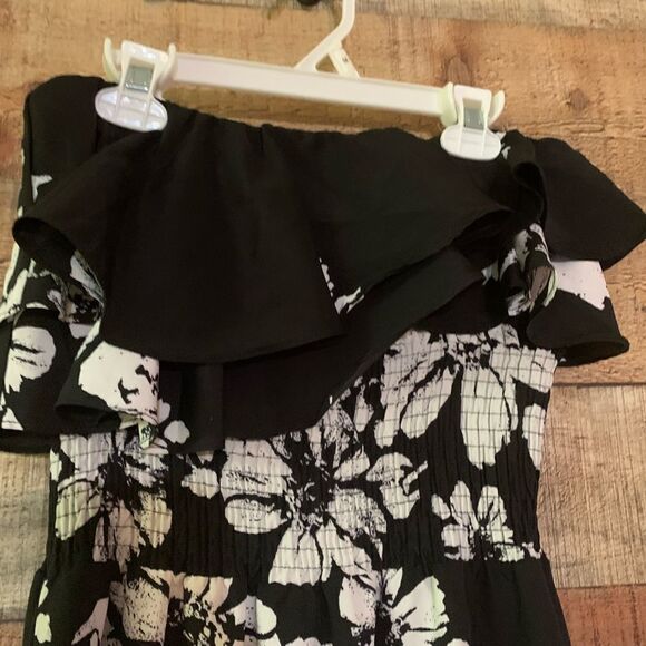 MM Couture by Miss Me black and white floral‎ strapless dress, small - Picture 12 of 15